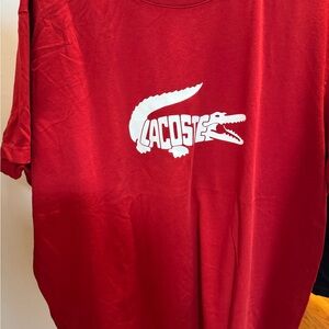 Lacoste Bold Red Tee with Logo